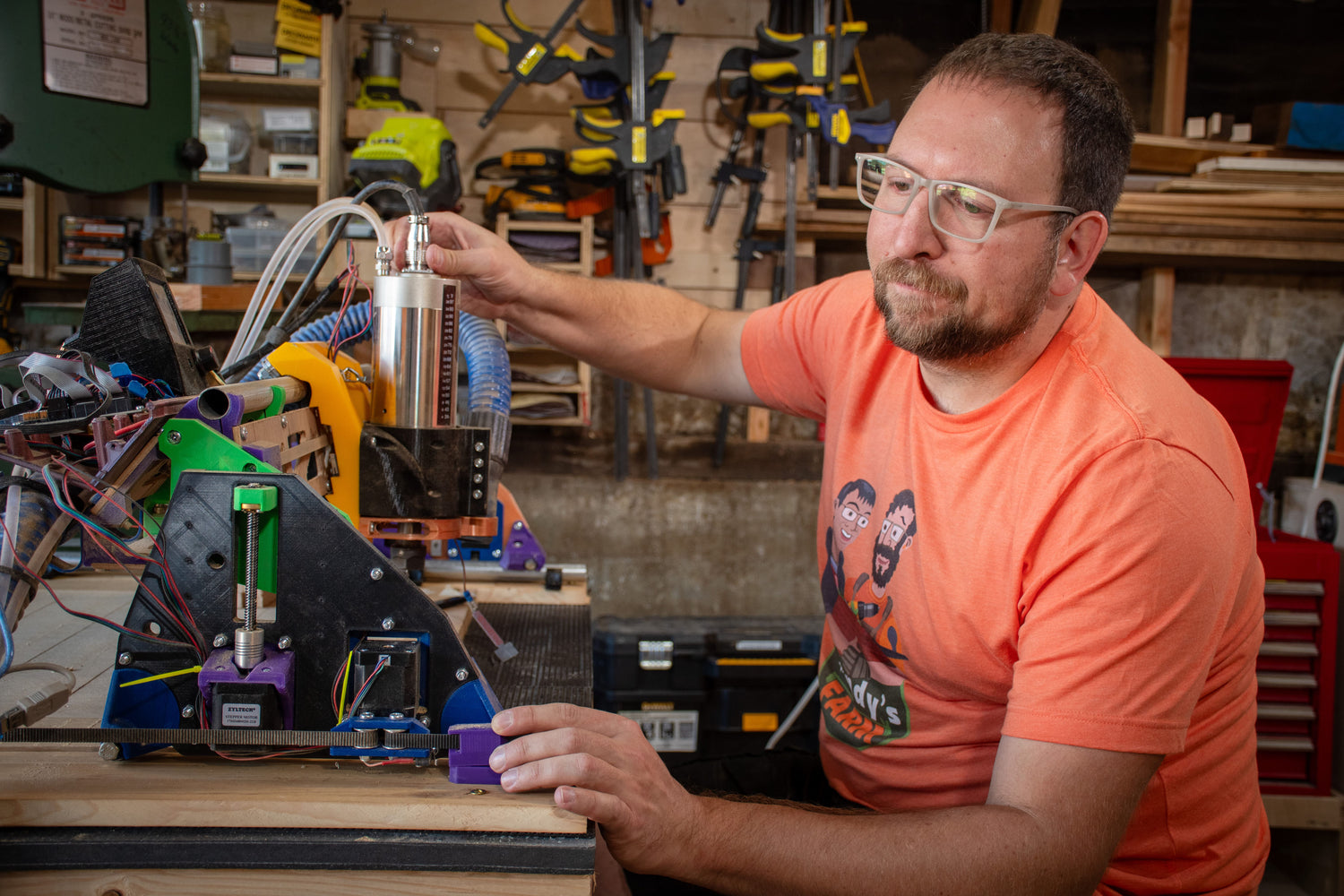 Dan working with the CNC machine.