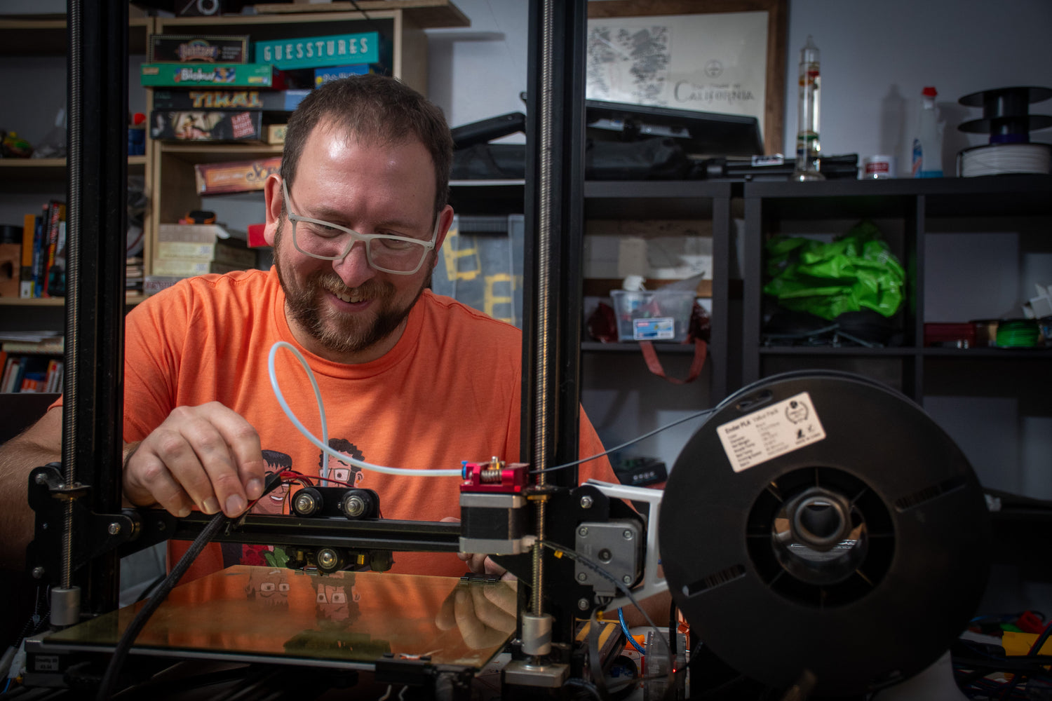 Dan working on the 3D printer.